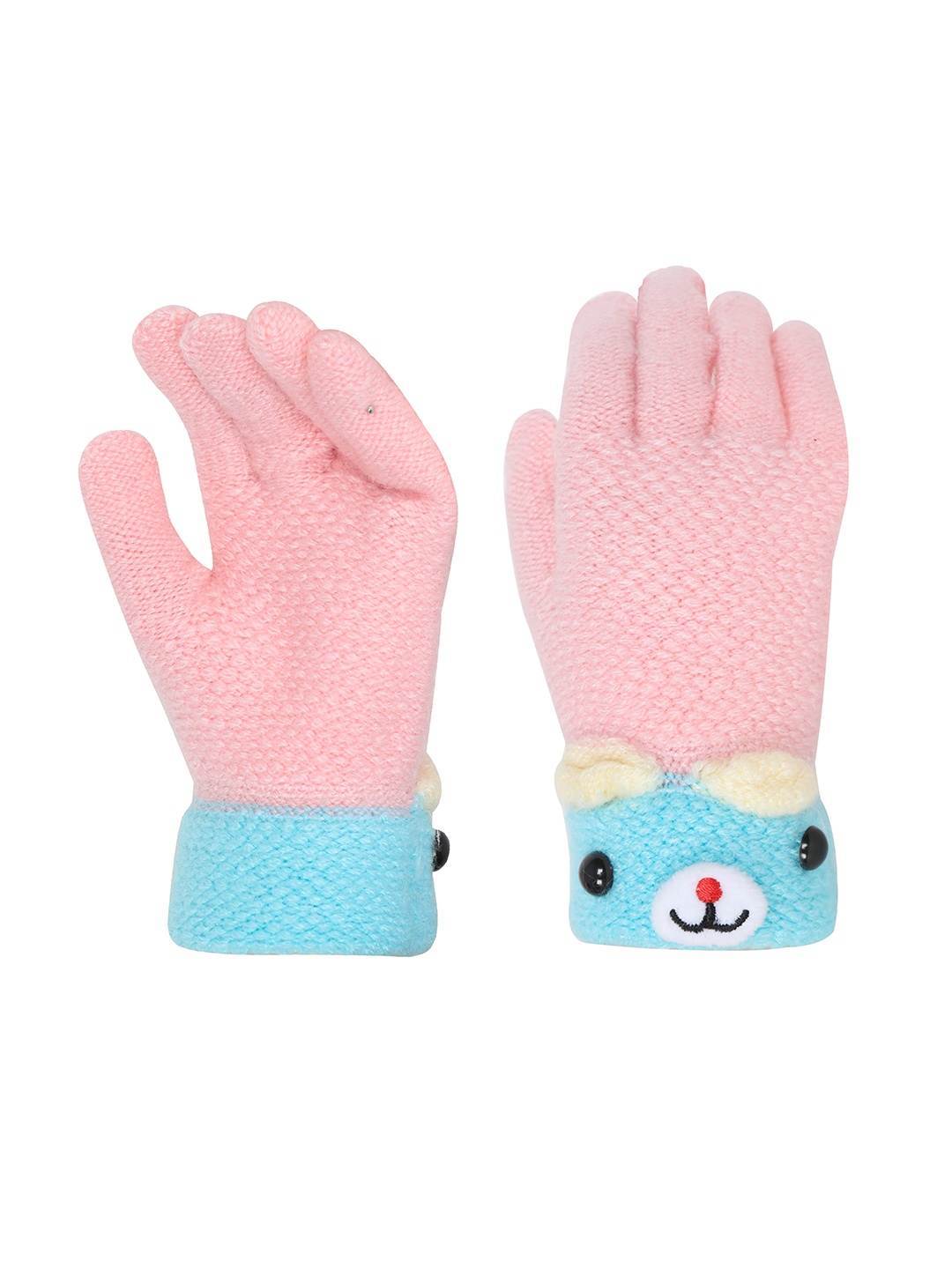 

FabSeasons Kids Patterned Winter Gloves, Pink