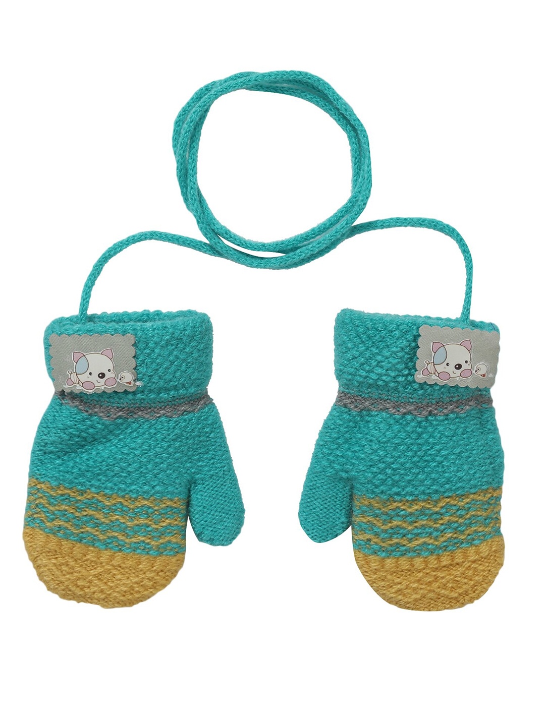 

FabSeasons Kids Patterned Acrylic Wool Winter Gloves, Green