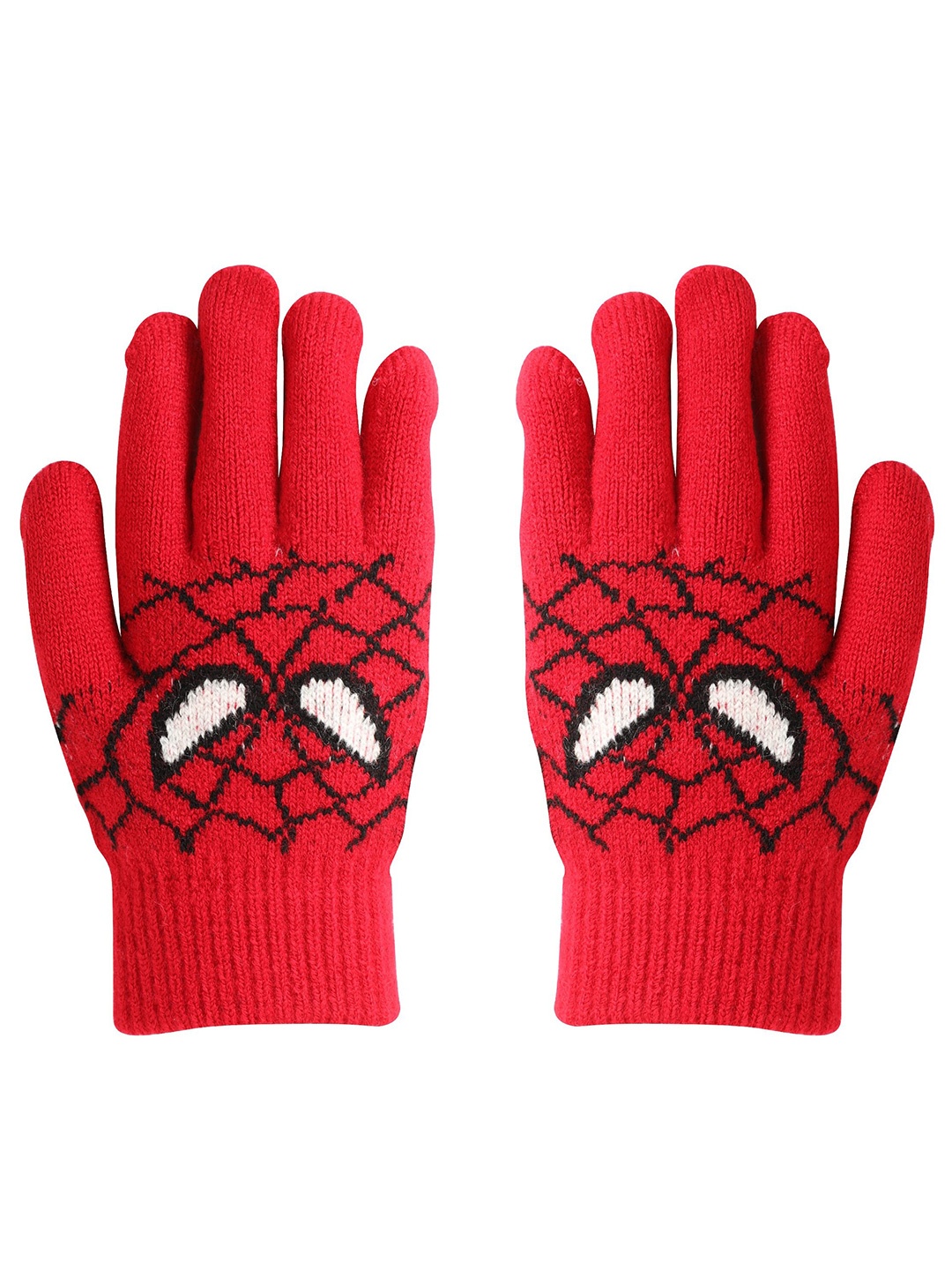 

FabSeasons Kids Spiderman Patterned Winter Gloves, Red