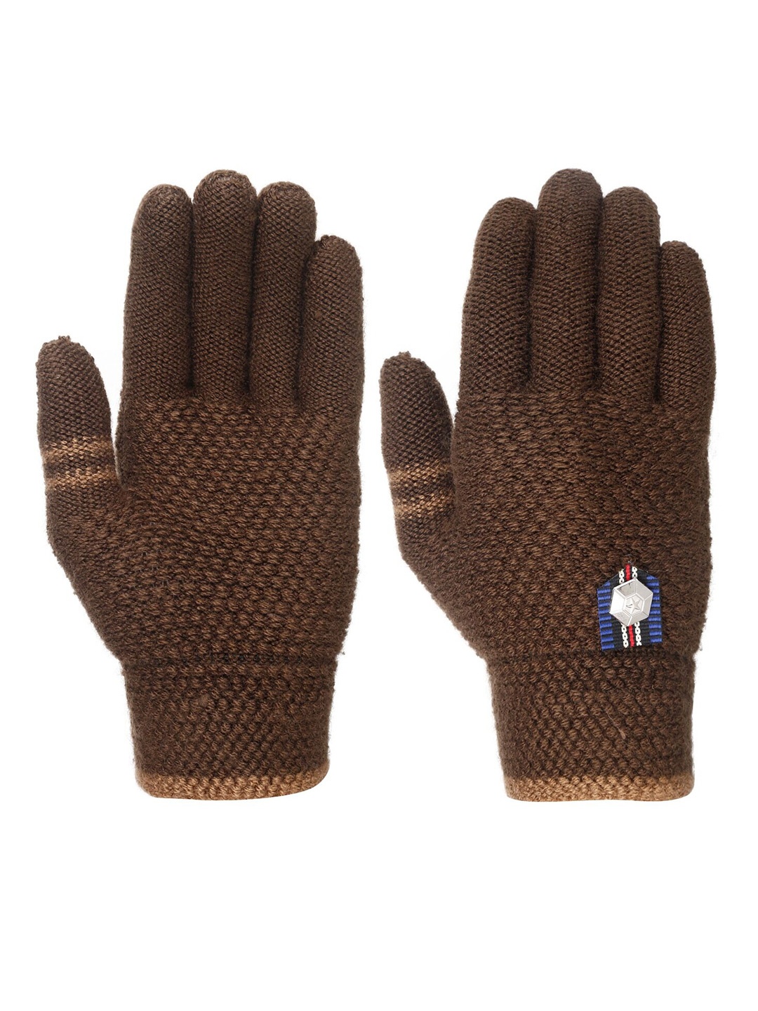 

FabSeasons Kids Patterned Acrylic Winter Gloves, Brown