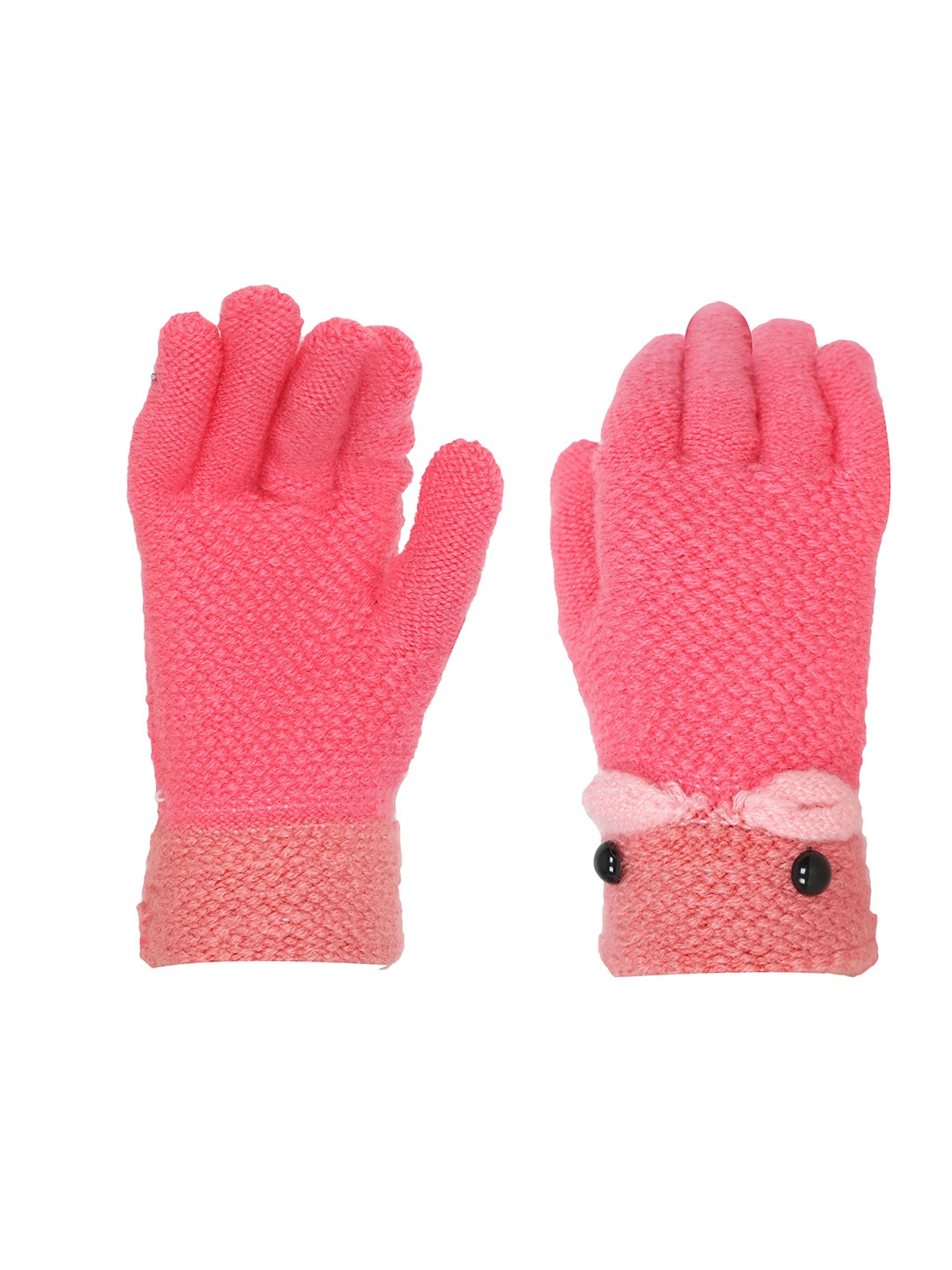 

FabSeasons Girls Self Designed Winter Gloves, Pink