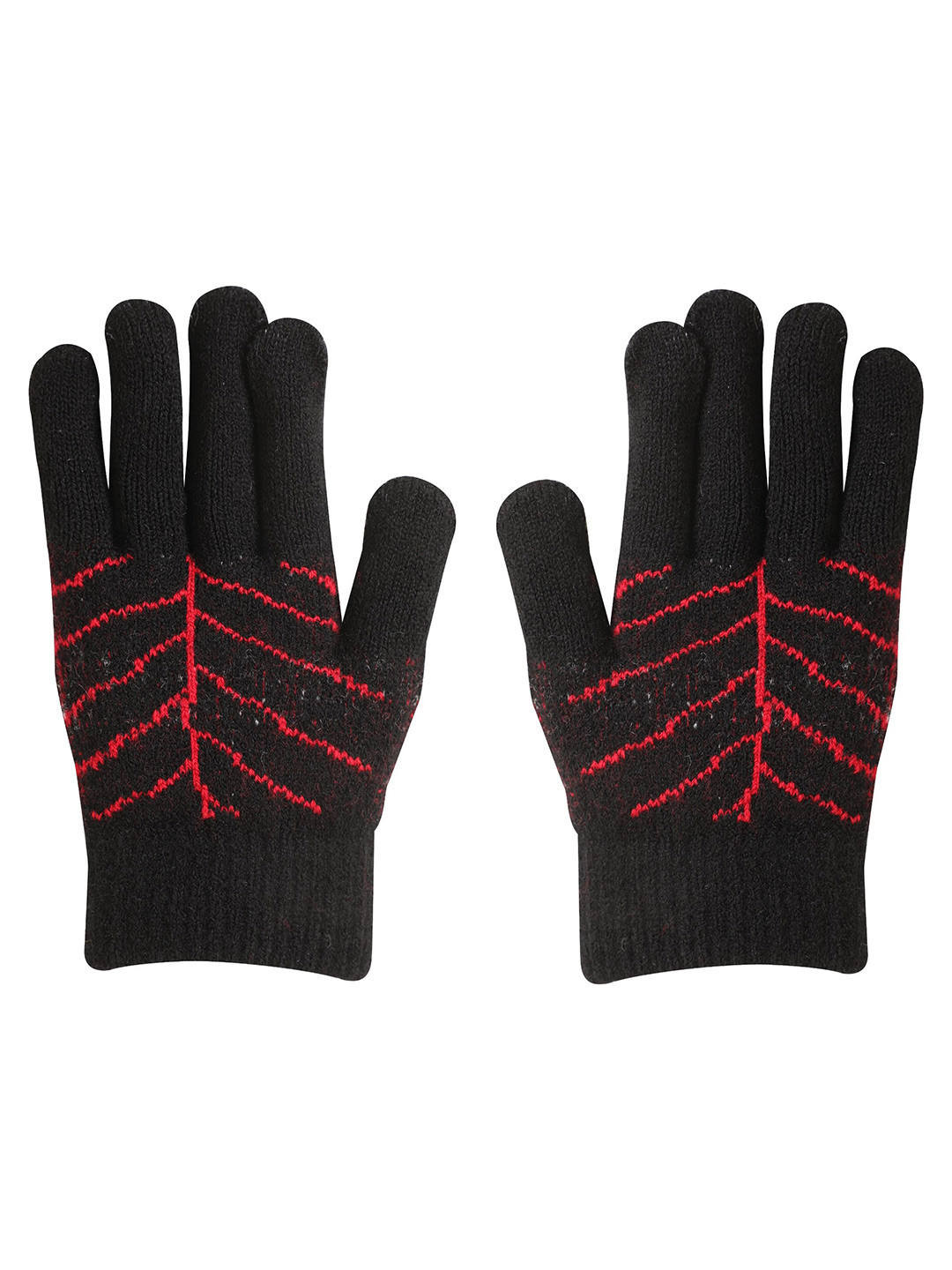 

FabSeasons Kids Patterned Acrylic Winter Gloves, Black