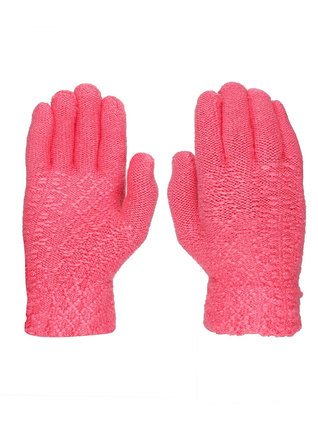 

FabSeasons Kids Patterned Acrylic Woollen Winter Gloves, Pink