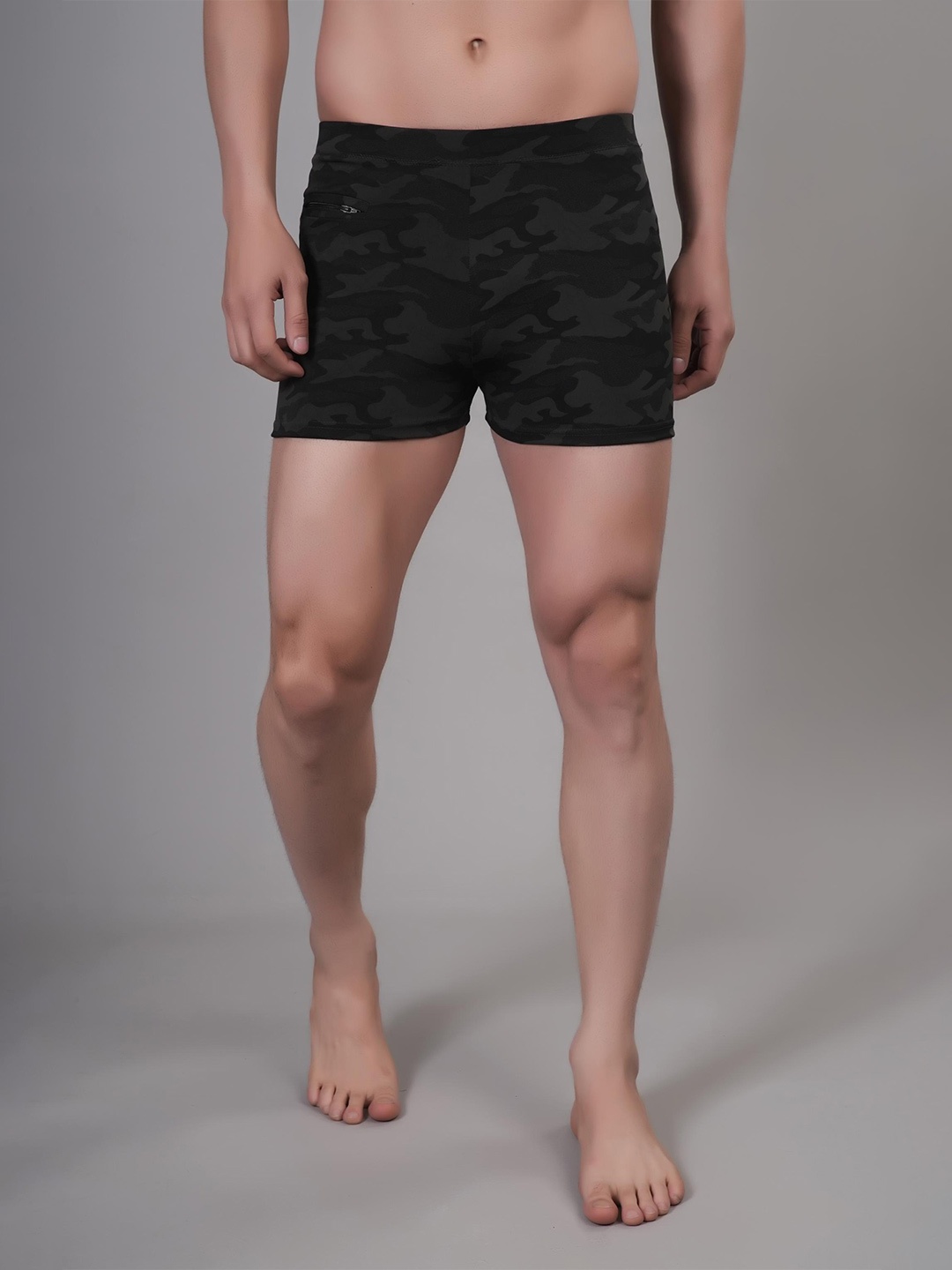 

Apraa & Parma Men Printed Slim Fit Swim Shorts, Black