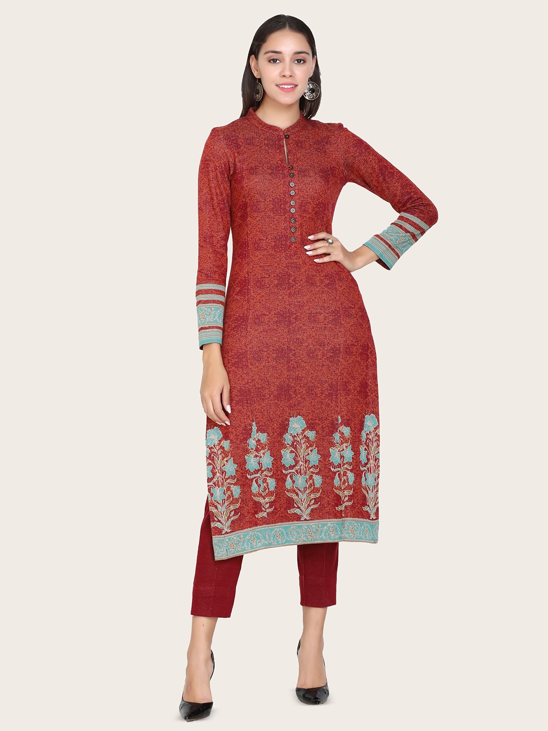 

STADO Regular Kurta with Pyjamas, Maroon