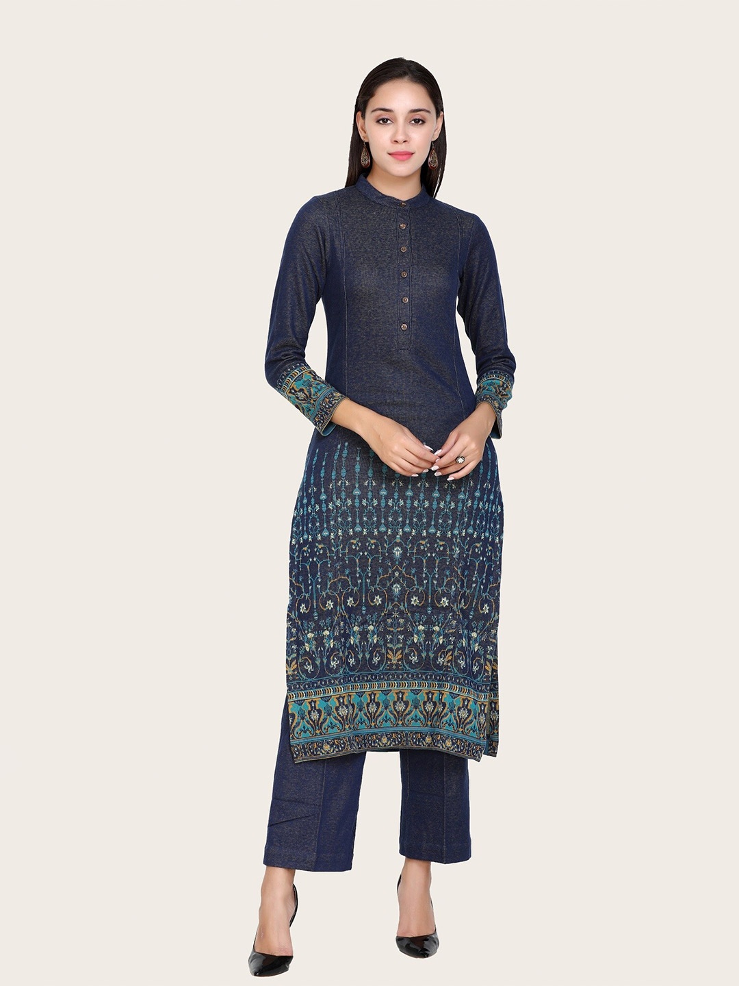 

STADO Mandarin Collar Mandarin Collar Kurta with Pyjamas, Blue