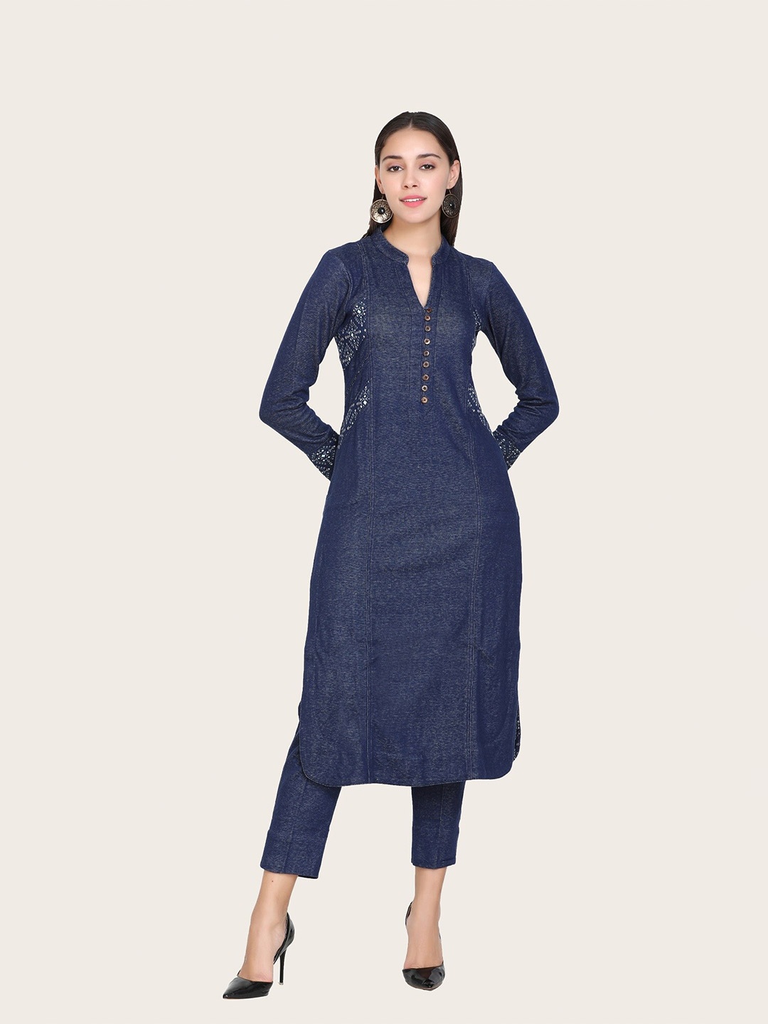 

STADO Regular Kurta with Pyjamas, Blue