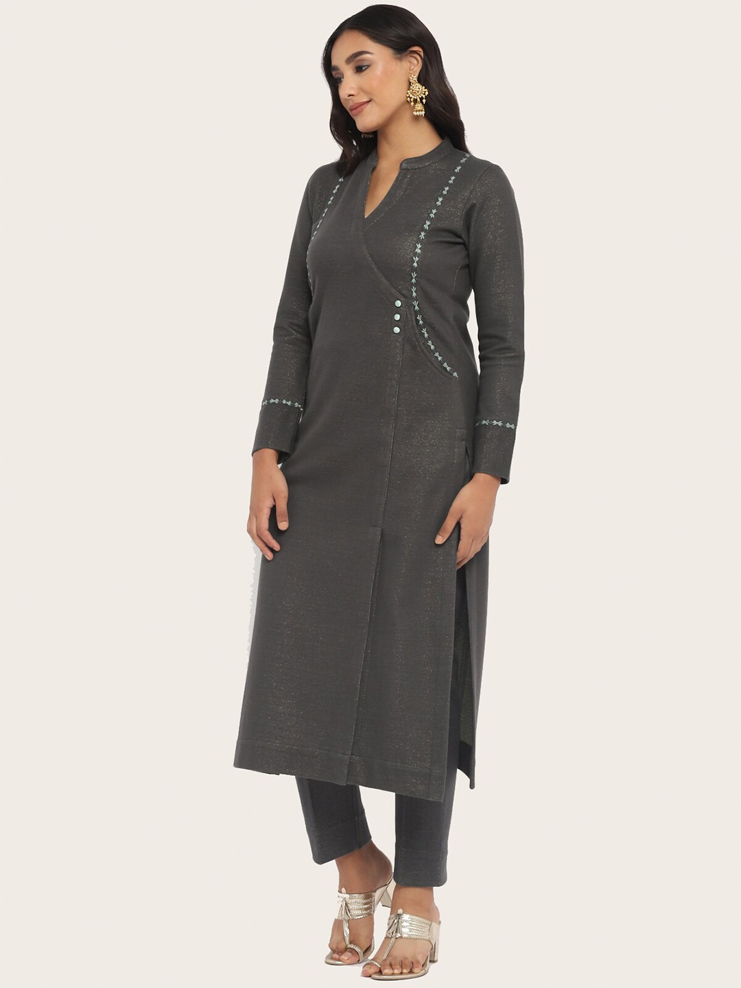 

STADO Regular Kurta with Pyjamas, Grey