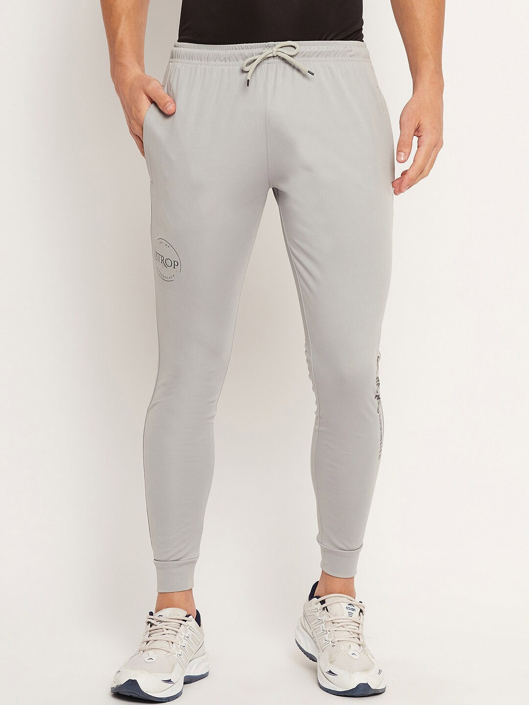 

STROP Men Slim-Fit Mid-Rise Joggers, Grey