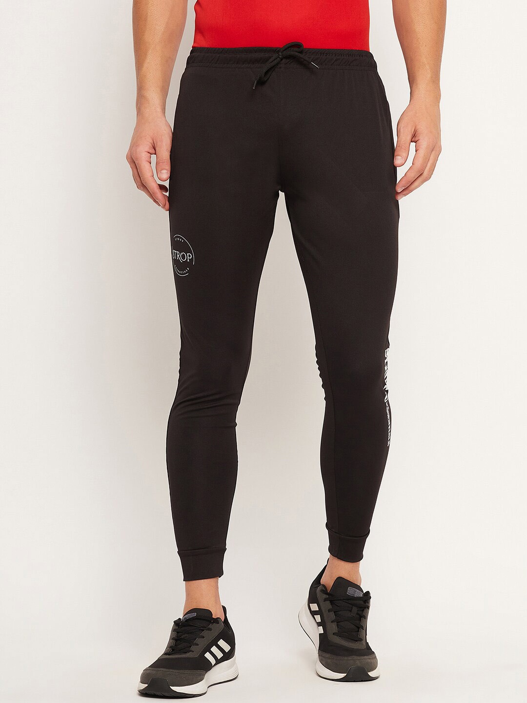 

STROP Men Slim-Fit Mid-Rise Joggers, Black