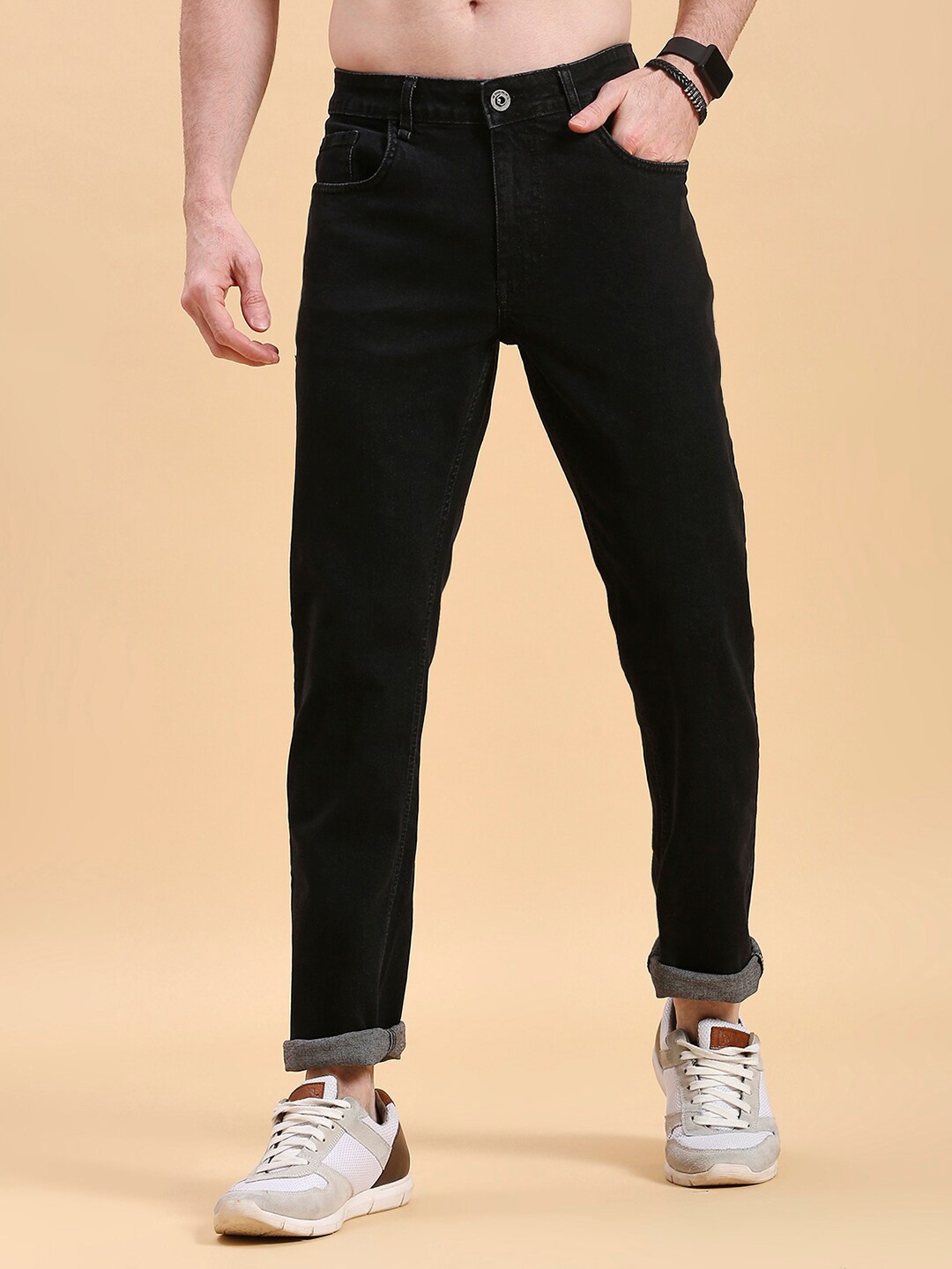 

The Roadster Lifestyle Co. Men Black Super Slim Fit Mid-Rise Clean Look Stretchable Jeans