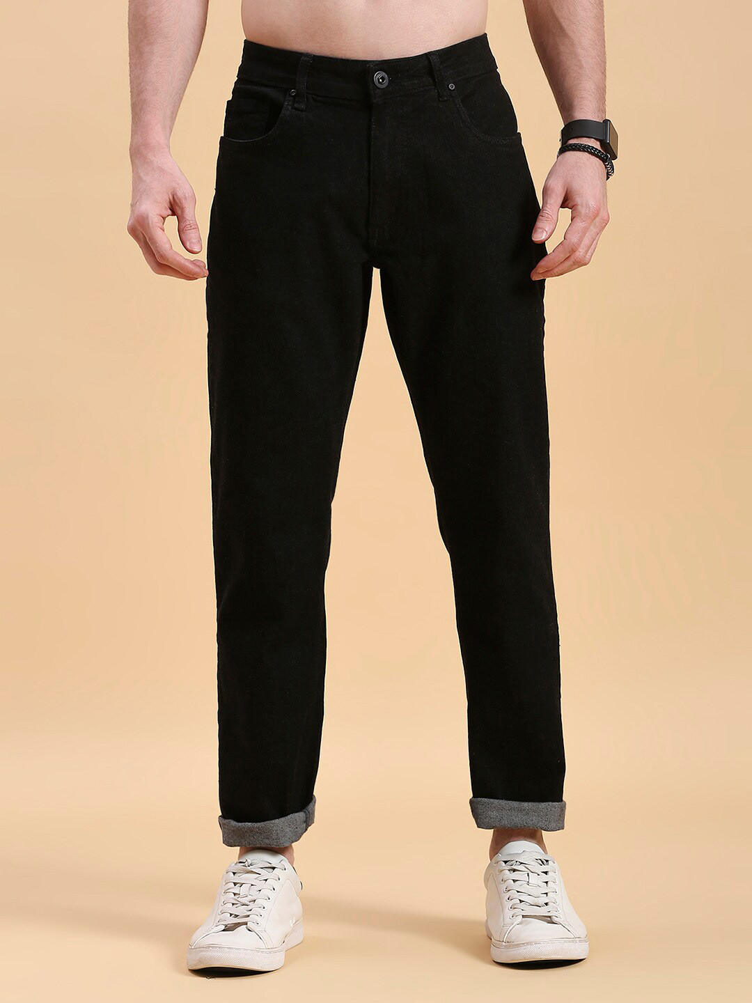 

The Roadster Lifestyle Co. Men Black Super Slim Fit Mid-Rise Stretchable Jeans