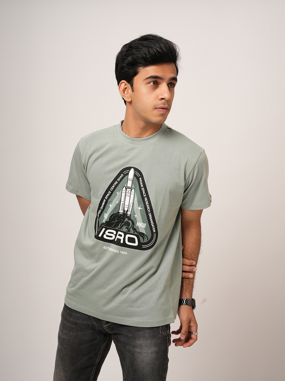 

Ascend 47 Women Green Printed T-shirt