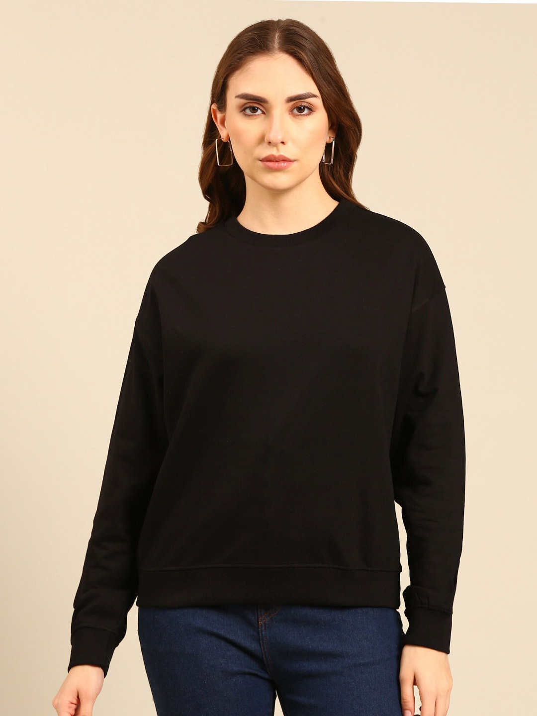 

recast Oversized Pure Cotton Pullover Sweatshirt, Black