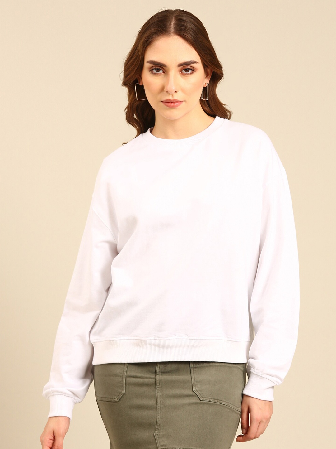 

recast Oversized Pure Cotton Pullover Sweatshirt, White