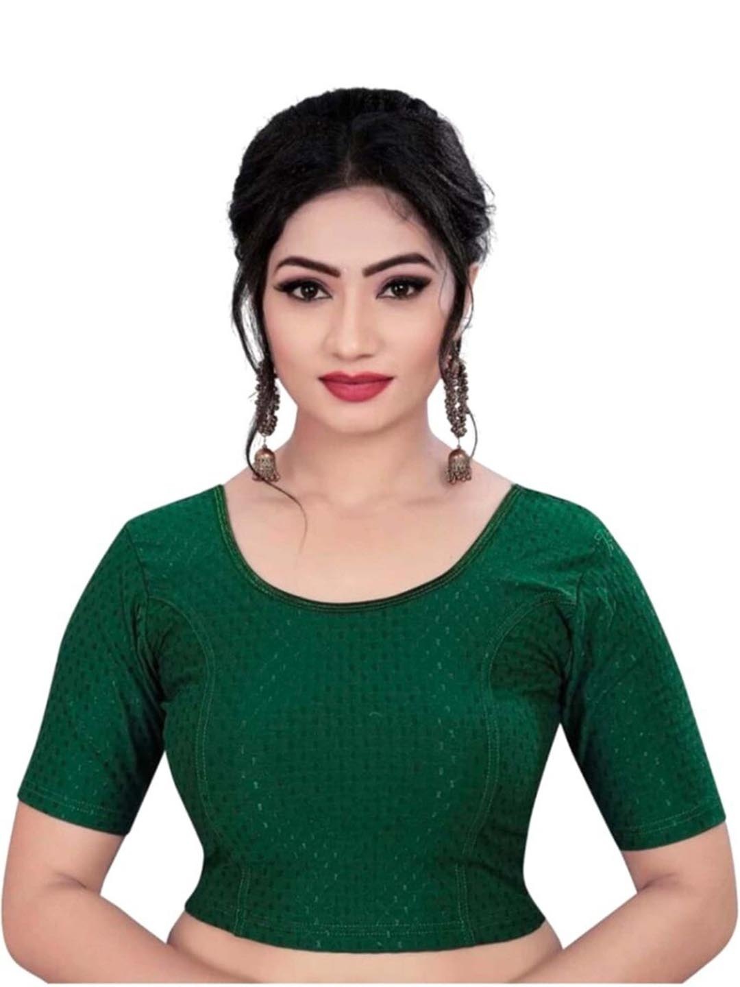 

BAESD Woven Design Saree Blouse, Green