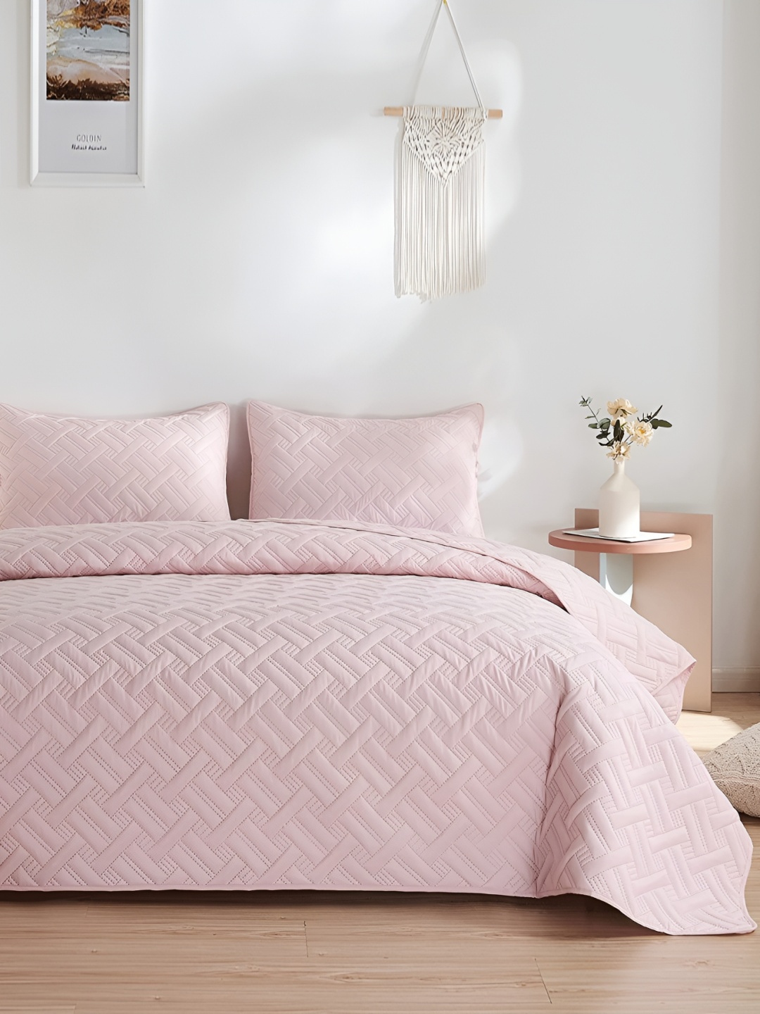 

bsb home Pink Cotton Double King Superfine Bedding Set