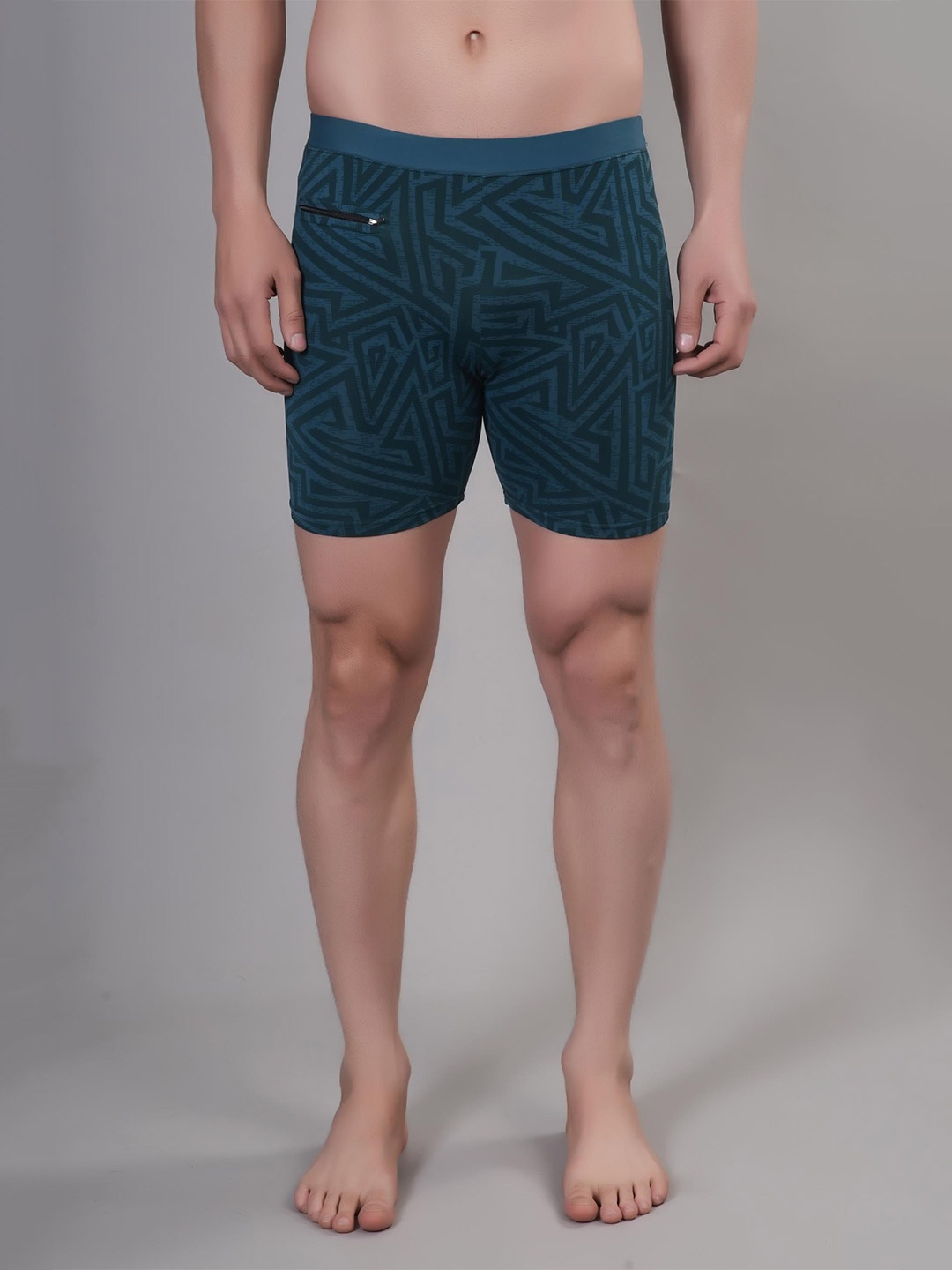 

Apraa & Parma Men Printed Slim Fit Swim Shorts, Navy blue
