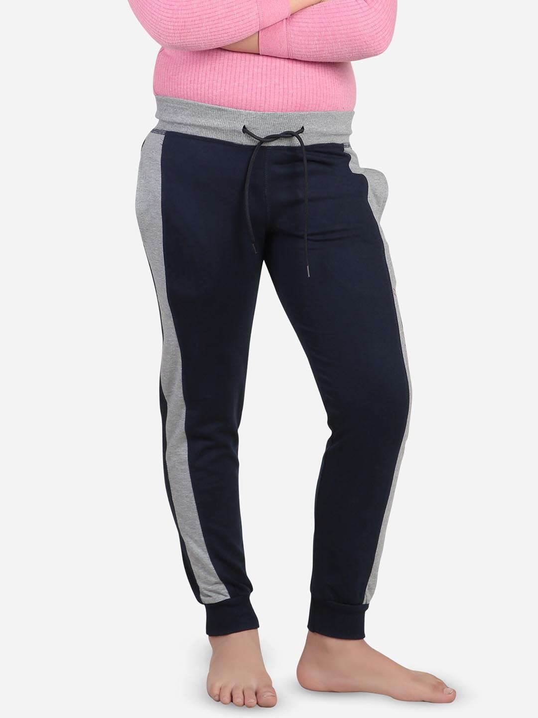 

Bodycare Boys Colourblocked Mid-Rise Lounge Pants, Navy blue