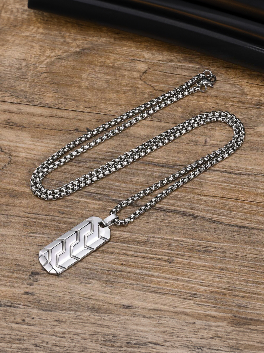 

WROGN Men Stainless Steel Chain, Silver