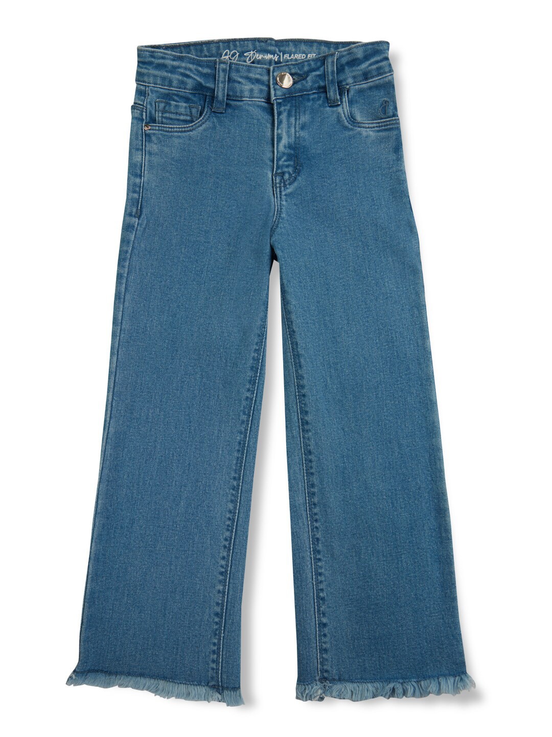

Gini and Jony Girls Flared Mid-Rise Clean Look Jeans, Blue