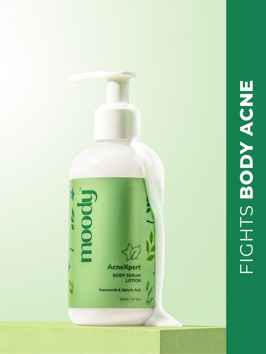 

MOODY AcneXpert Body Serum Lotion with Niacinamide & Salicylic Acid - 200 ml, White