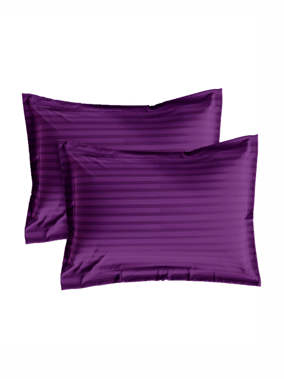 

House of Owlet Purple 2 Pieces Striped Pure Cotton Rectangle Pillow Covers