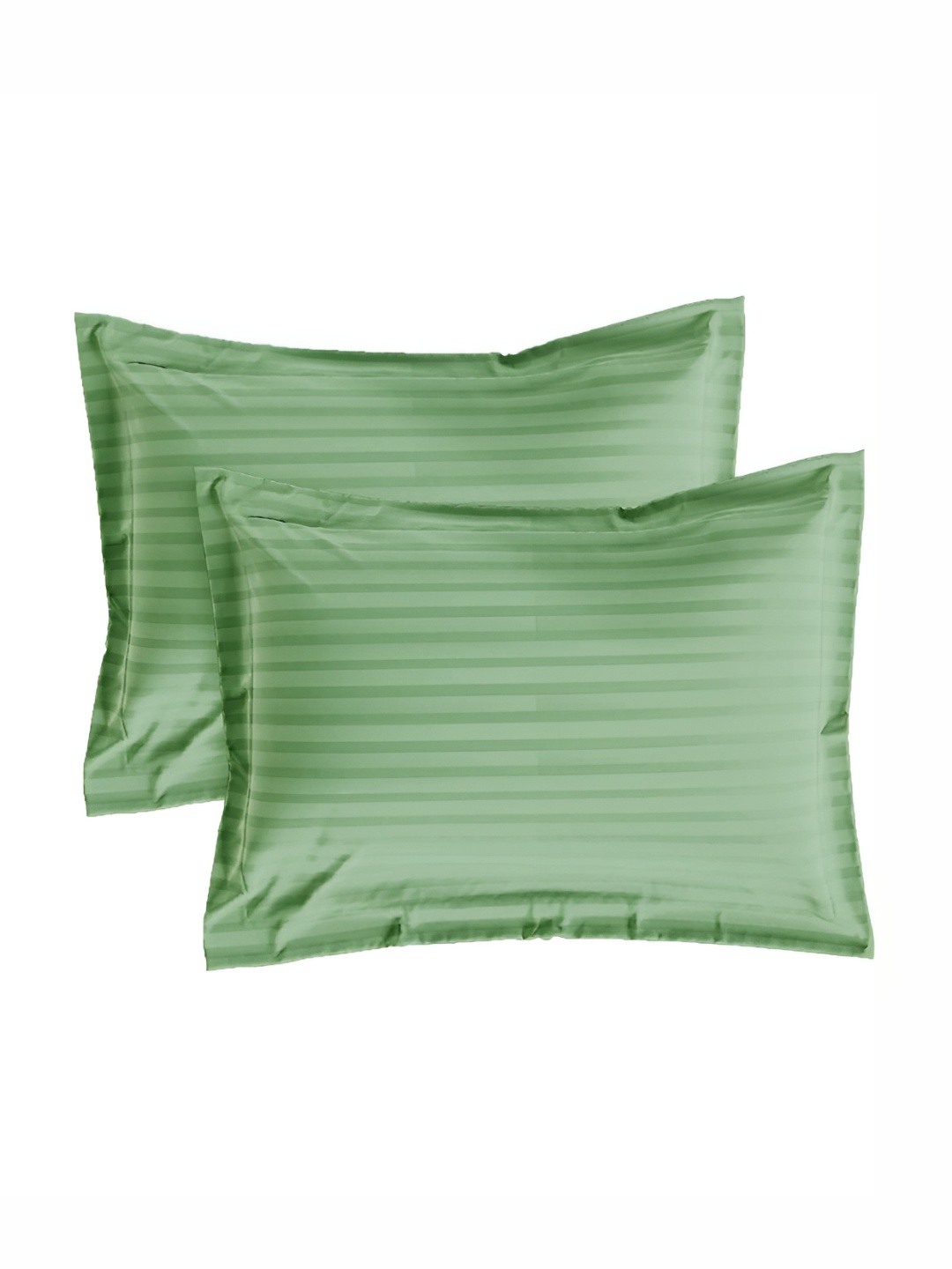 

House of Owlet Green 2 Pieces Striped Pure Cotton Rectangle Pillow Covers