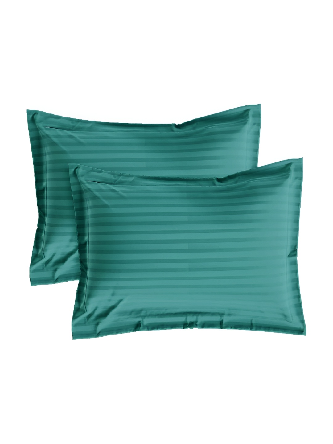 

House of Owlet Green 2 Pieces Striped Pure Cotton Rectangle Pillow Covers