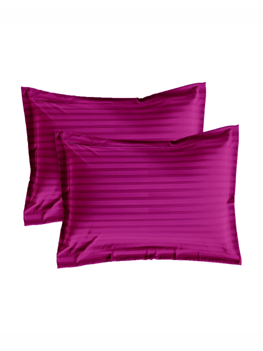 

House of Owlet Pink 2 Pieces Striped Pure Cotton Rectangle Pillow Covers