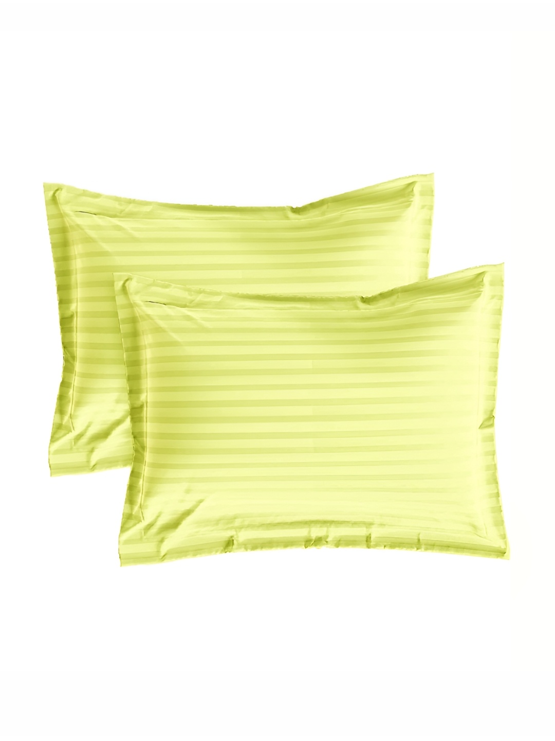 

House of Owlet Yellow 2 Pieces Striped Pure Cotton Rectangle Pillow Covers