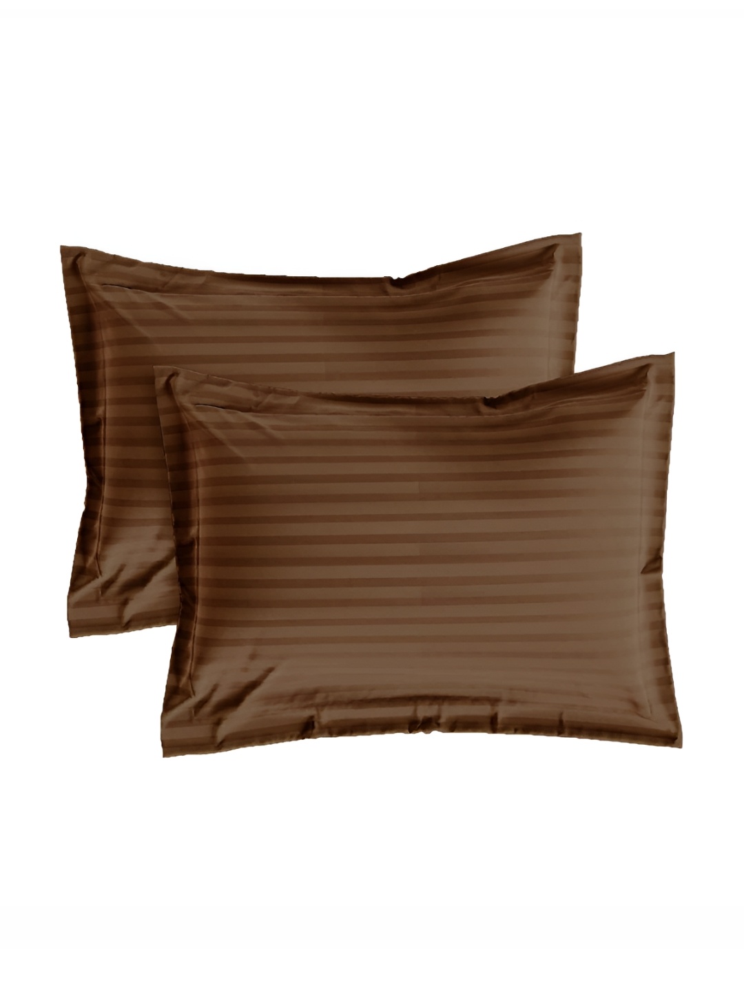 

House of Owlet Brown 2 Pieces Striped Pure Cotton Rectangle Pillow Covers