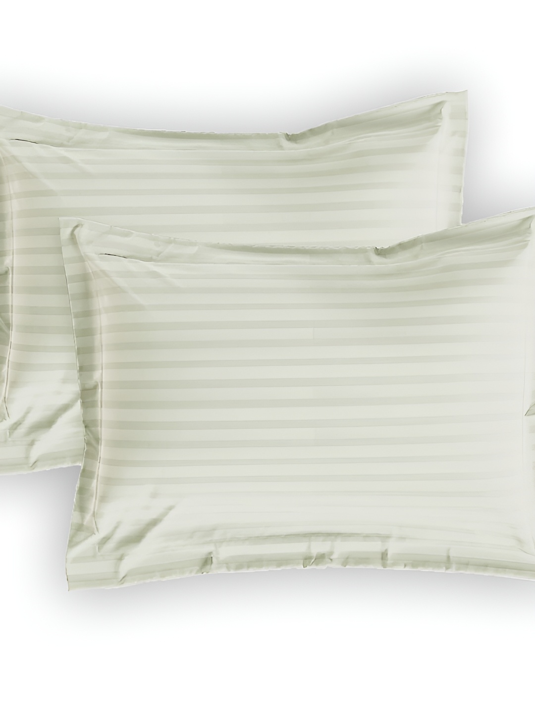 

House of Owlet Cream-Coloured 2 Pieces Striped Pure Cotton Rectangle Pillow Covers