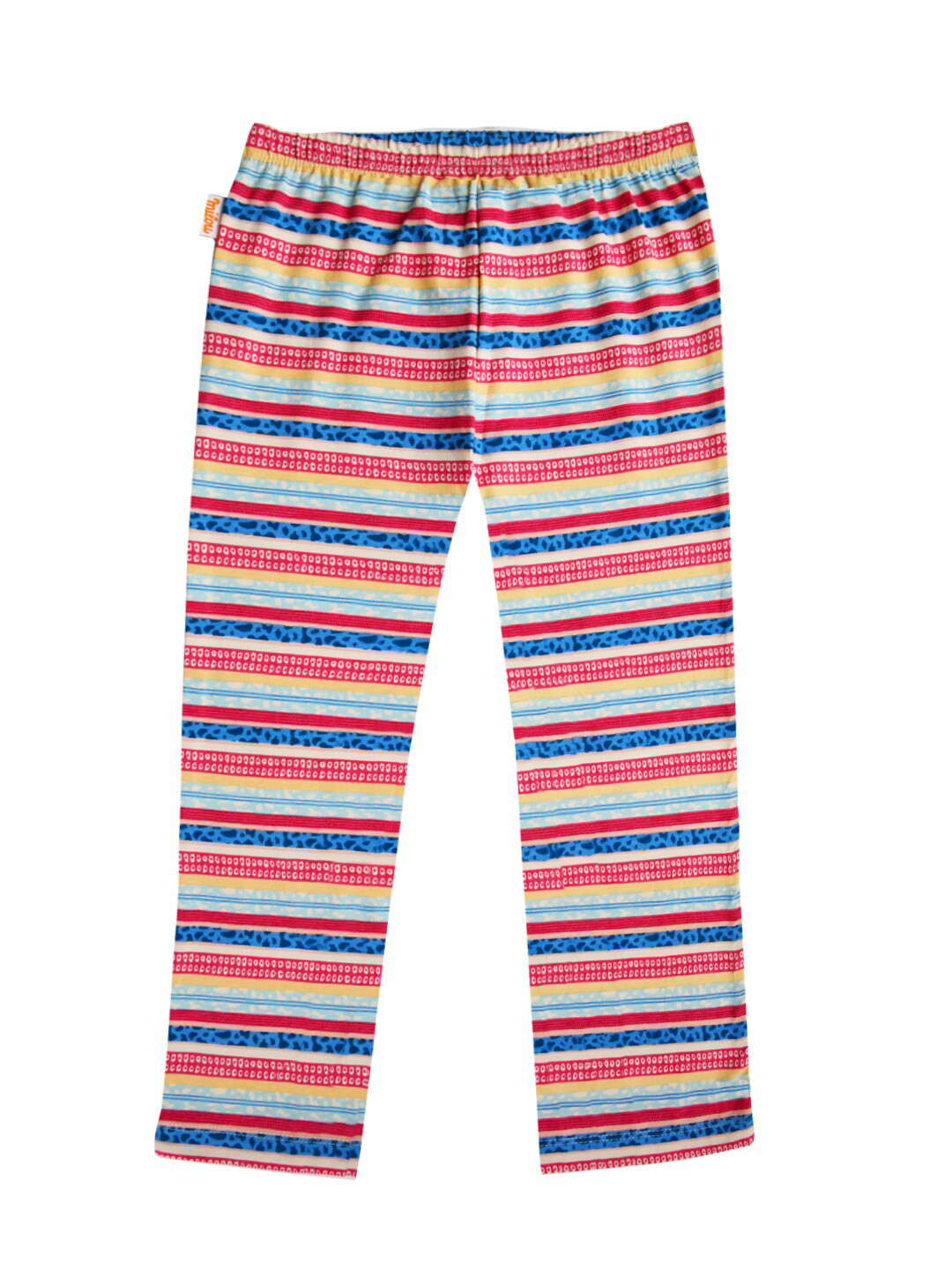 

milou Girls Striped Pure Cotton Ankle-Length Leggings, Beige