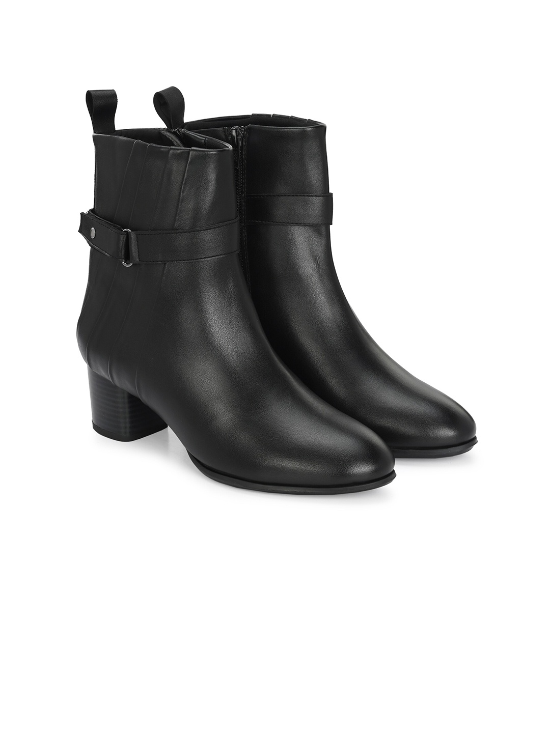 

Delize Women Blokck Heeled High Top Chelsea Boots, Black