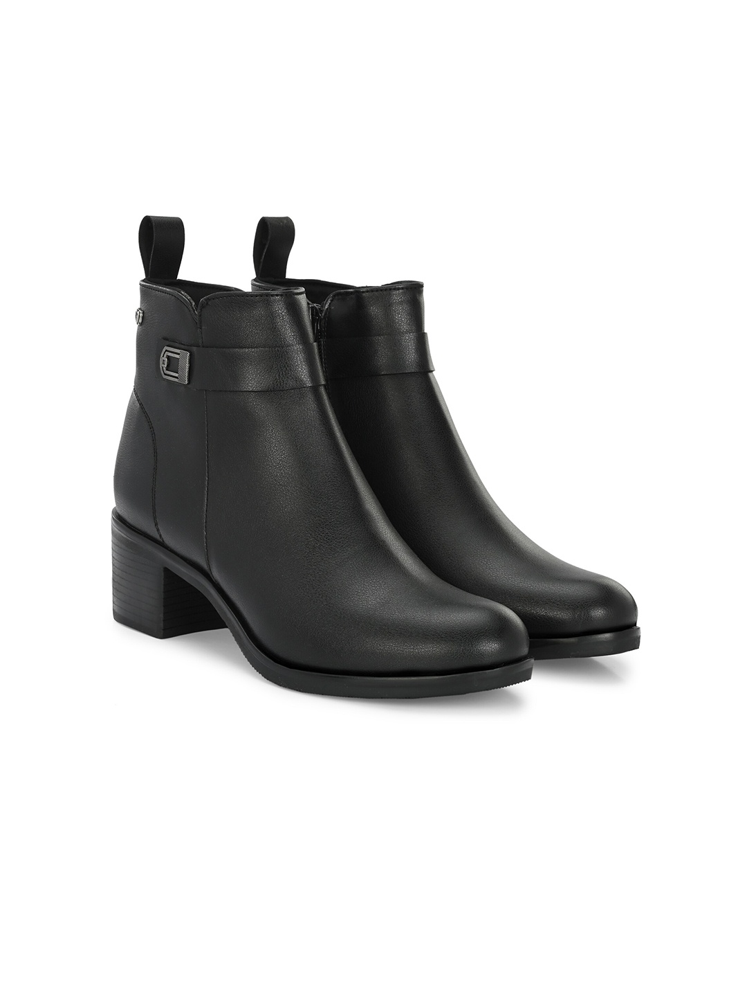

Delize Women High Top Block Heeled Zip Up Chelsea Boots, Black