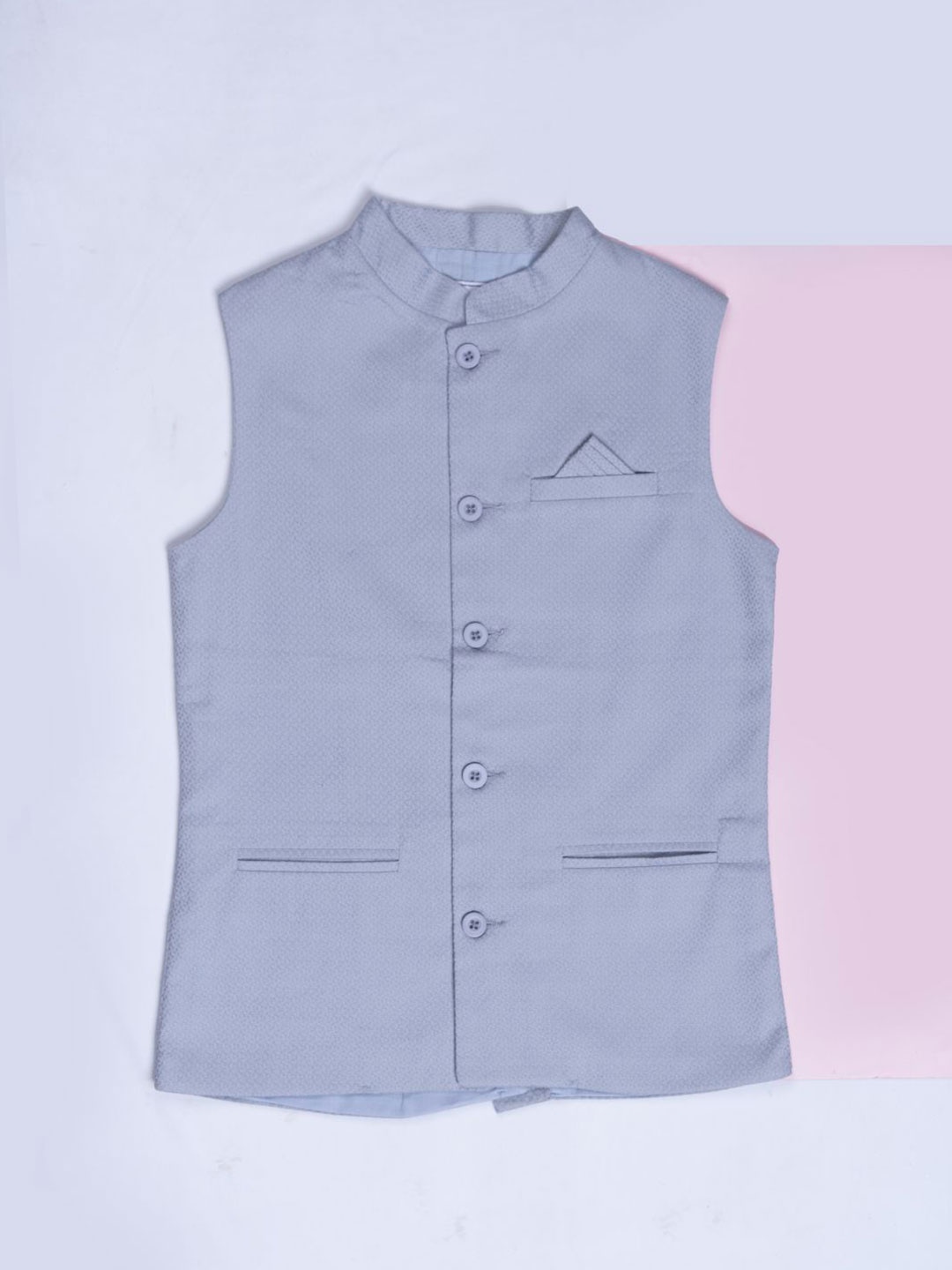 

Gini and Jony Boys Self Design Cotton Nehru Jackets, Grey