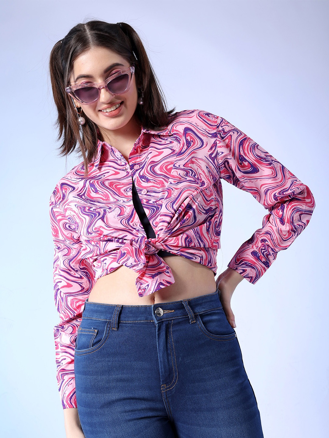 

Freehand by The Indian Garage Co Floral Printed Spread Collar Casual Shirt, Pink