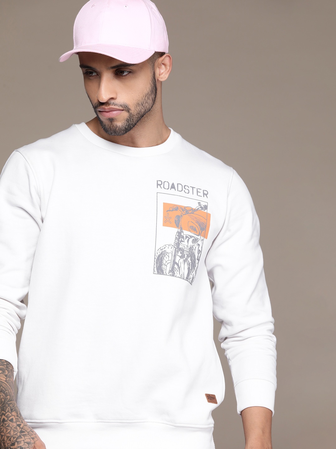 

Roadster Men Printed Sweatshirt, White