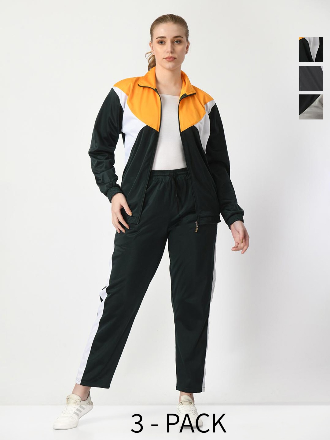 

BAESD Pack of 3 Colorblocked Tracksuits, Black