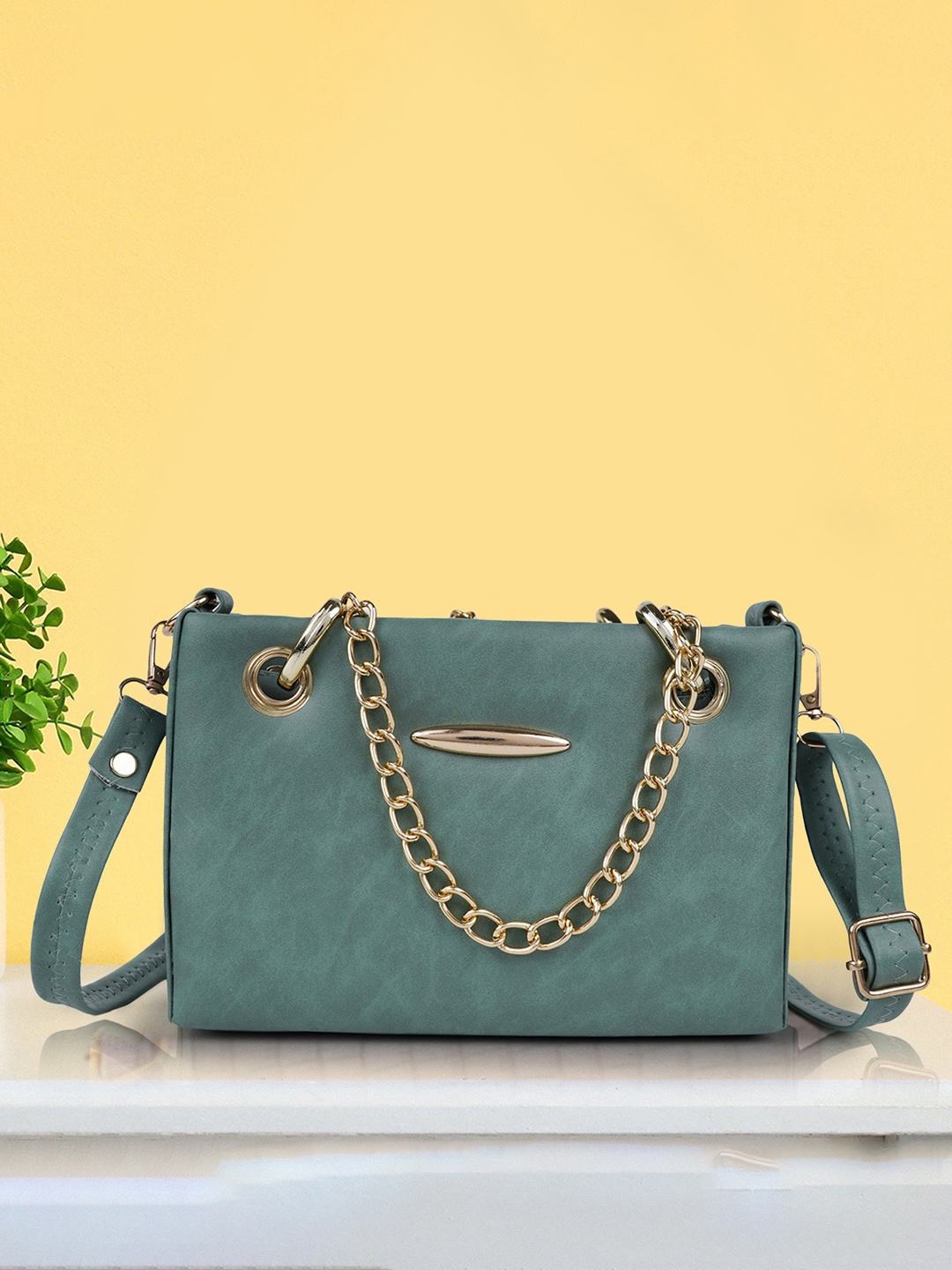 

YOYOWING Structured Sling Bag, Green