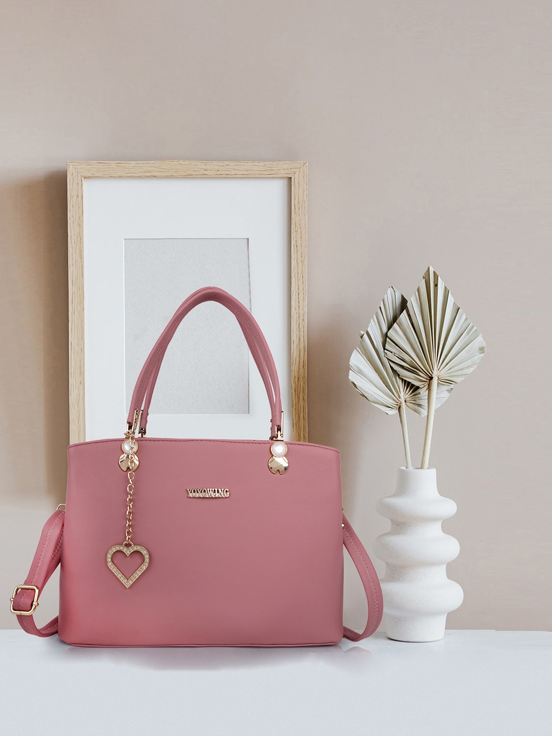 

YOYOWING Structured Handheld Bag With Tasselled, Rose