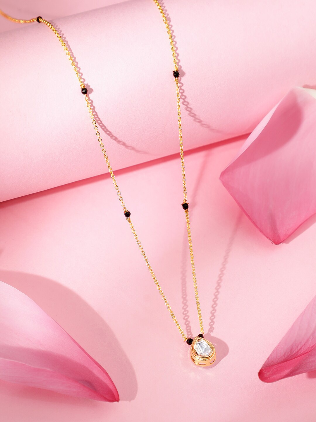 

Rubans Gold-Plated Studded Mangalsutra