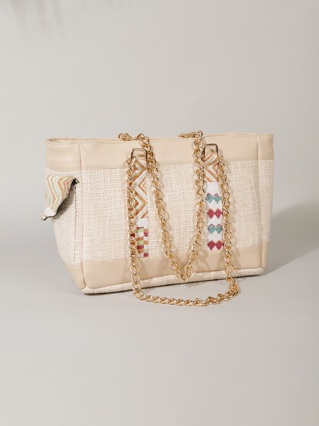

DEEBACO Structured Shoulder Bag, Cream