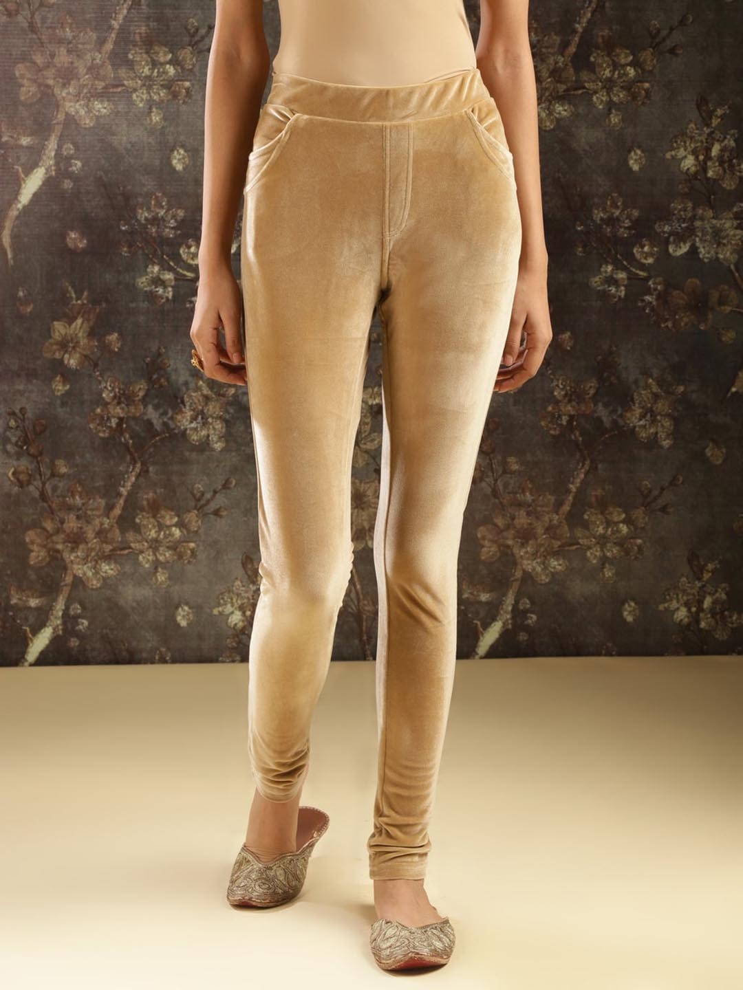 

Lakshita Women Skinny Fit Jeggings, Gold