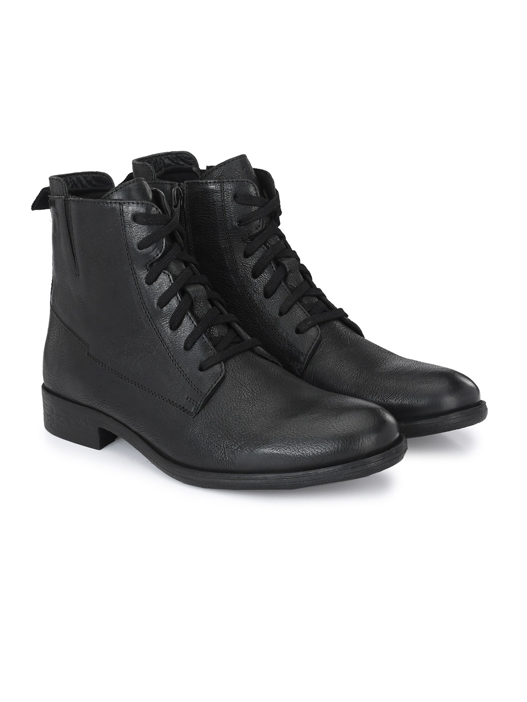 

Delize Men Leather High Top Lace Up Regular Boots, Black