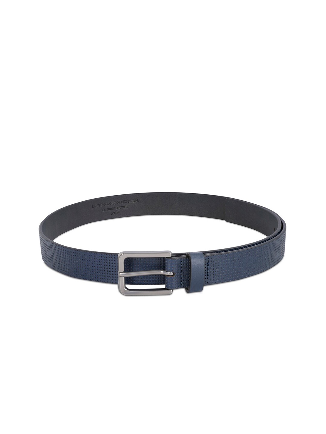 

United Colors of Benetton Men Leather Belt, Navy blue