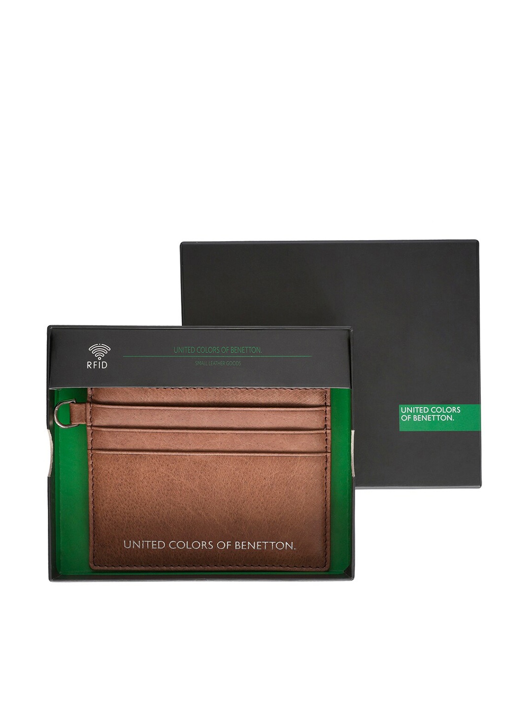 

United Colors of Benetton Men Leather Card Holder, Brown