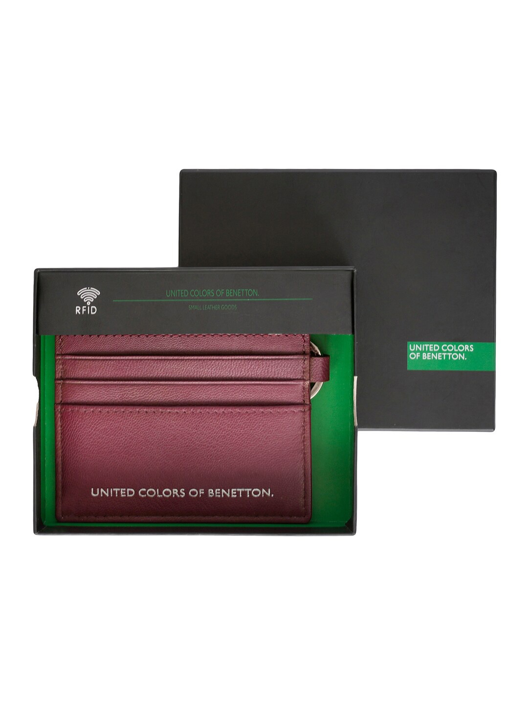 

United Colors of Benetton Men Leather Card Holder, Maroon