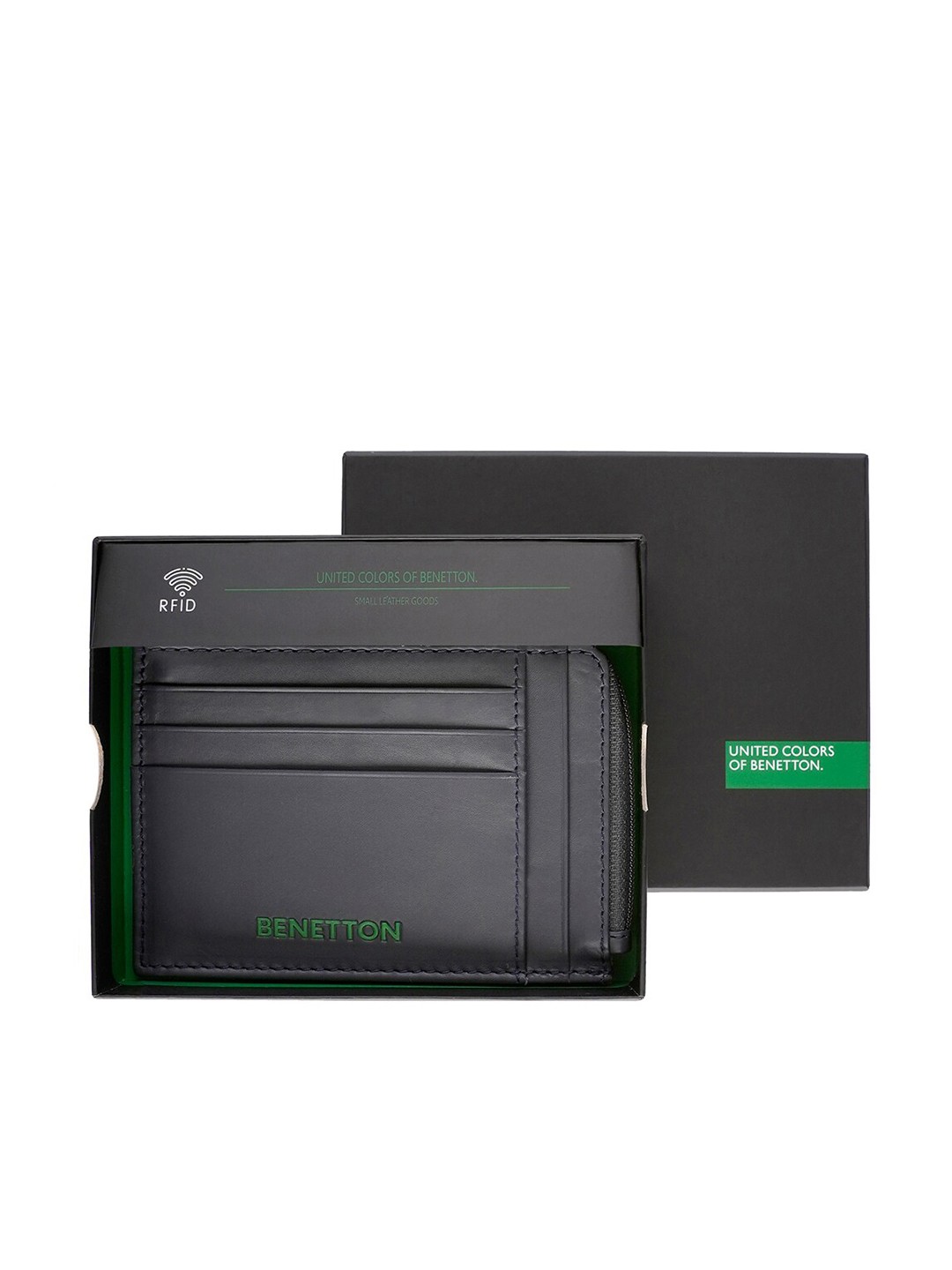 

United Colors of Benetton Leather Card Holder, Navy blue
